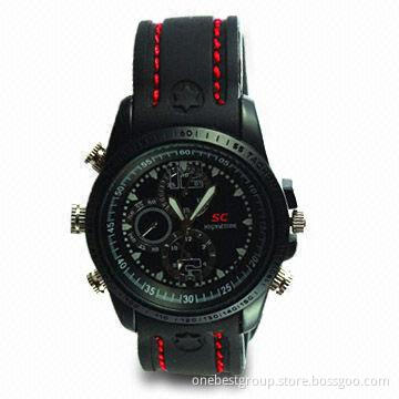 Waterproof Hidden Watch Camera with Photo Resolution of 1,280 x 960 Pixels and 2GB Capacity